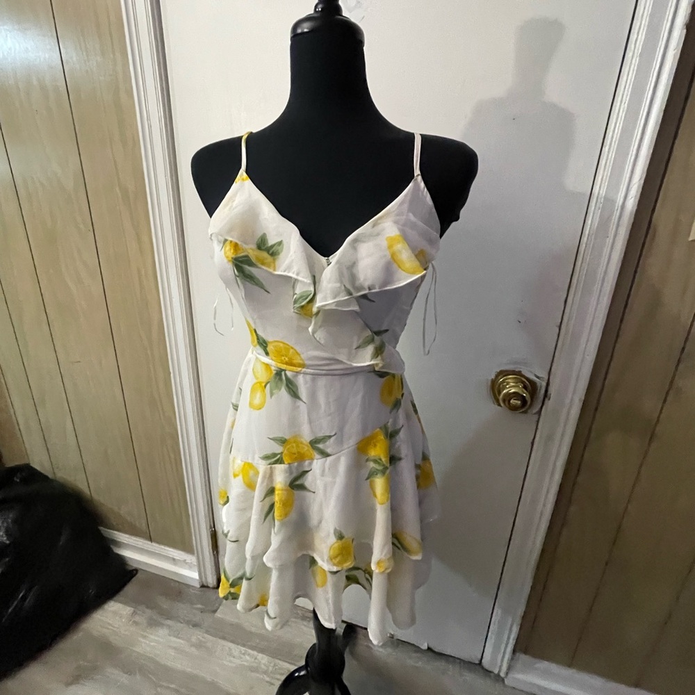 Lemon Print Ruffle Dress